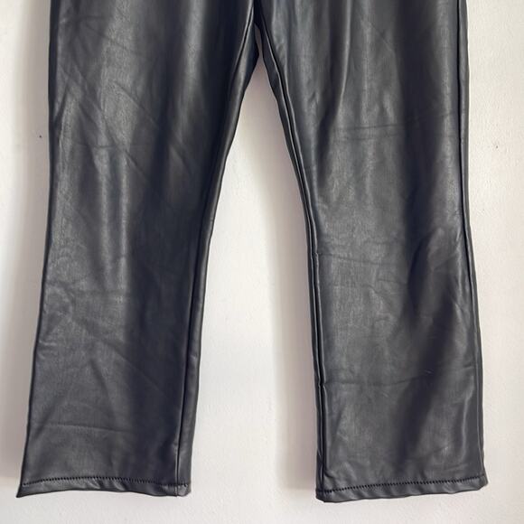 MOTHER The Insider Ankle Faux Show vegan leather flared ankle pants sz 34 - Picture 3 of 7
